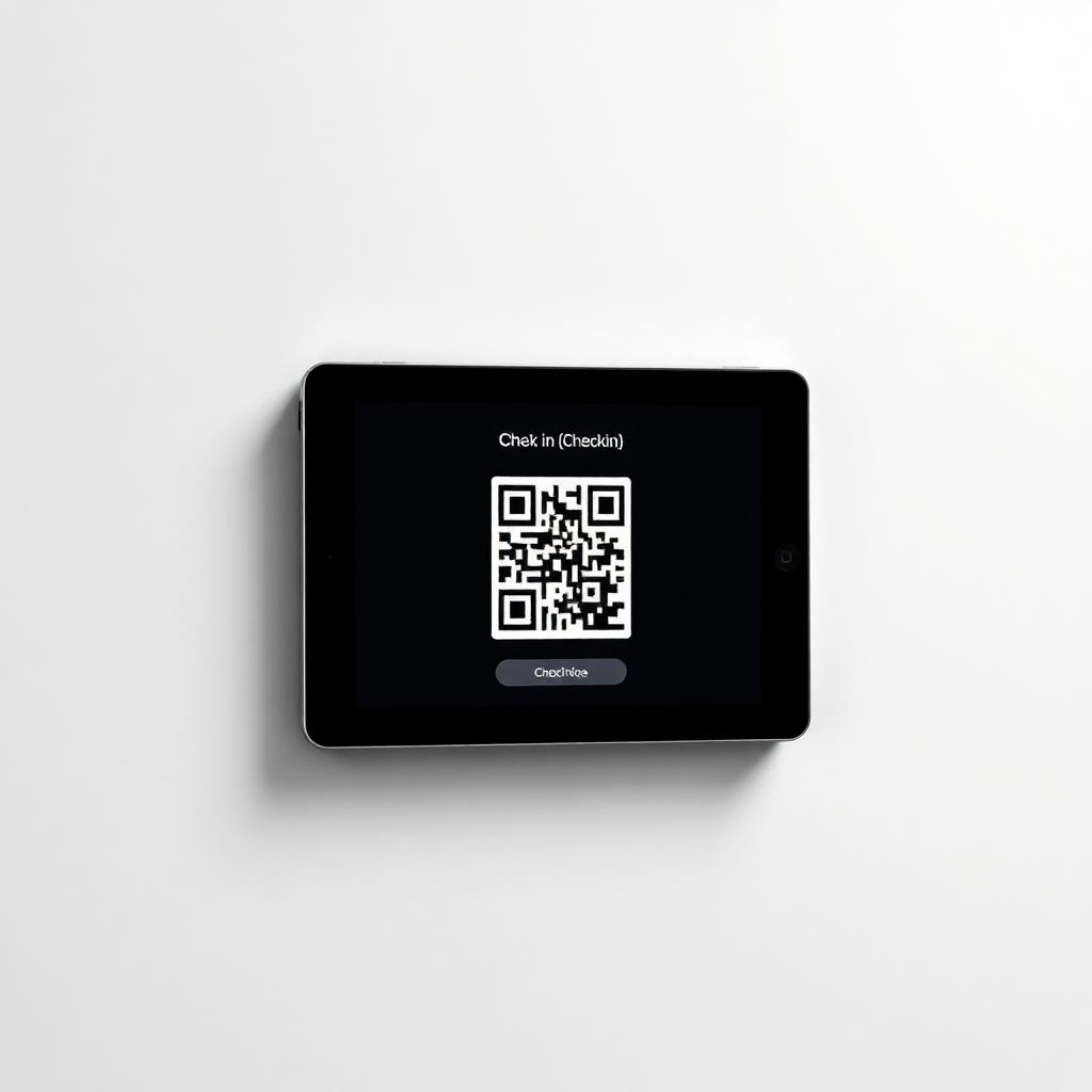 Duvarda QR check-in tableti gösteren GOZME PDKS sistemi